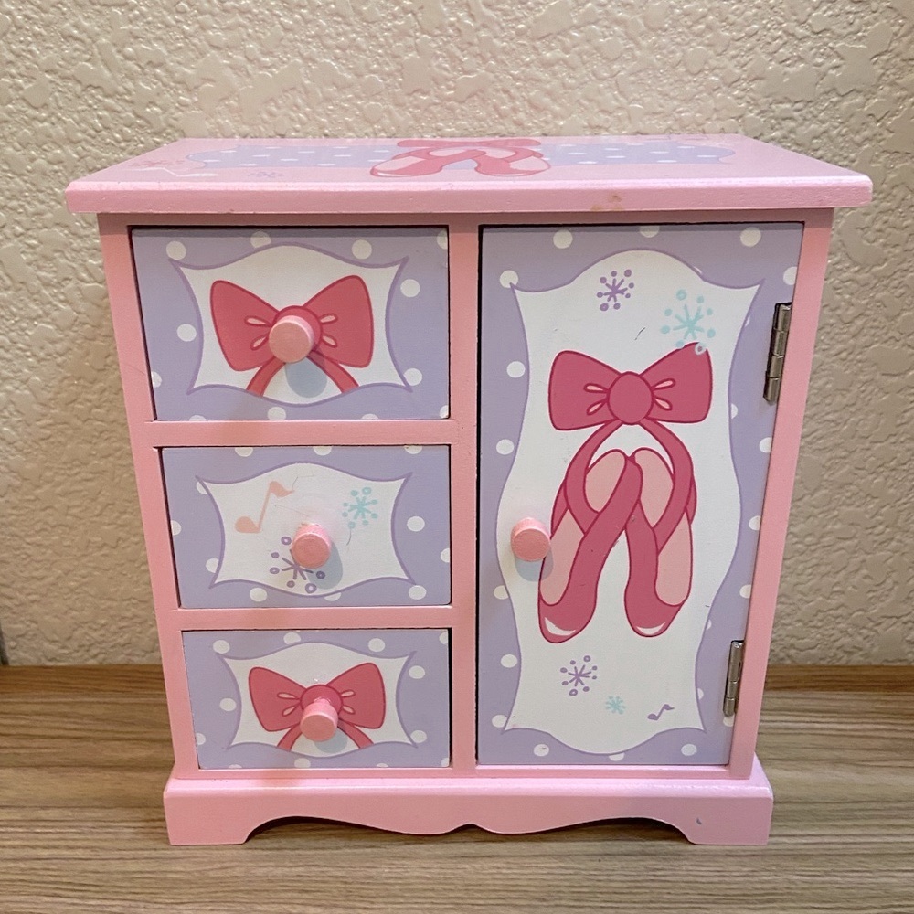 Ballerina Wooden Jewelry Organizer Box - Rings, Necklaces, Earrings, etc.